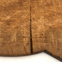 Wonderful Old Folk Art Pig Cutting Board with Iron Eyes