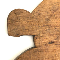 Wonderful Old Folk Art Pig Cutting Board with Iron Eyes