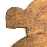 Wonderful Old Folk Art Pig Cutting Board with Iron Eyes