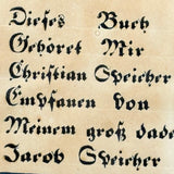 Amish Artist Barbara Ebersole (1846-1922) Lancaster, PA 1879 Ink and Watercolor Fraktur Bookplate