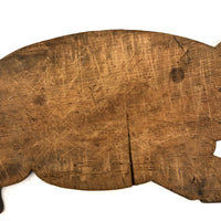 Wonderful Old Folk Art Pig Cutting Board with Iron Eyes