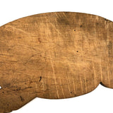 Wonderful Old Folk Art Pig Cutting Board with Iron Eyes
