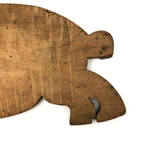 Wonderful Old Folk Art Pig Cutting Board with Iron Eyes