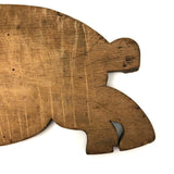 Wonderful Old Folk Art Pig Cutting Board with Iron Eyes
