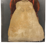 Strange Baby: Hand-painted Antique Full Plate Tintype