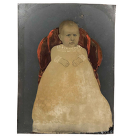Strange Baby: Hand-painted Antique Full Plate Tintype