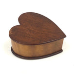 Treen Heart Shaped Box Made of Three Woods