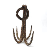 Beautiful Large Hand-forged Iron Grappling Hook in Old White Paint