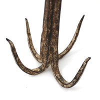Beautiful Large Hand-forged Iron Grappling Hook in Old White Paint