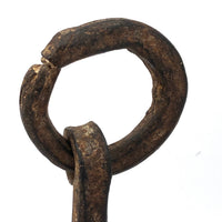 Beautiful Large Hand-forged Iron Grappling Hook in Old White Paint
