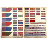 Most Beautiful 1929 Oversized, Double-Sided Gridded Page of Flannel Fabric Swatches (#1)