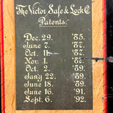 Excellent Looking Antique Victor Safe & Lock Co. Interior Safe Door Panel with Patent Dates on Slate