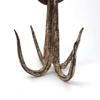 Beautiful Large Hand-forged Iron Grappling Hook in Old White Paint
