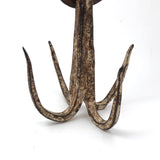 Beautiful Large Hand-forged Iron Grappling Hook in Old White Paint