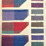 Most Beautiful 1929 Oversized, Double-Sided Gridded Page of Flannel Fabric Swatches (#1)