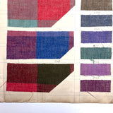 Most Beautiful 1929 Oversized, Double-Sided Gridded Page of Flannel Fabric Swatches (#1)