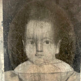 Aura-full Early Tntype of a Folk Art Painting of a Young Child