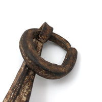 Beautiful Large Hand-forged Iron Grappling Hook in Old White Paint