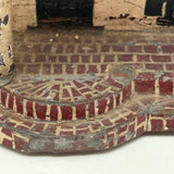 Wonderful Old Scratch Made Elaborately Painted Tin House Still Bank with Wild Chimneys