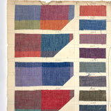 Most Beautiful 1929 Oversized, Double-Sided Gridded Page of Flannel Fabric Swatches (#1)