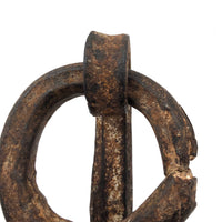 Beautiful Large Hand-forged Iron Grappling Hook in Old White Paint