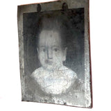 Aura-full Early Tntype of a Folk Art Painting of a Young Child