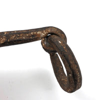 Beautiful Large Hand-forged Iron Grappling Hook in Old White Paint