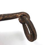 Beautiful Large Hand-forged Iron Grappling Hook in Old White Paint