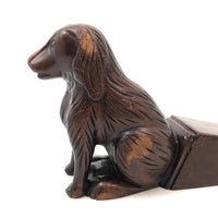 Old Carved Dog Doorstop with Wonderful Face