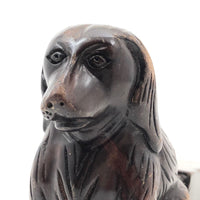Old Carved Dog Doorstop with Wonderful Face