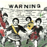 Warning! Resonant 19th Century English Transfer Decorated Child's Mug