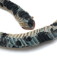Amazing Japanese Mingei Folded Paper Snake with Glass Bead Eyes
