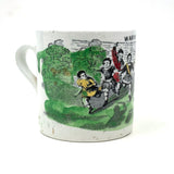 Warning! Resonant 19th Century English Transfer Decorated Child's Mug