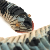 Amazing Japanese Mingei Folded Paper Snake with Glass Bead Eyes