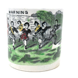 Warning! Resonant 19th Century English Transfer Decorated Child's Mug