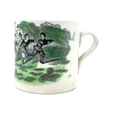 Warning! Resonant 19th Century English Transfer Decorated Child's Mug