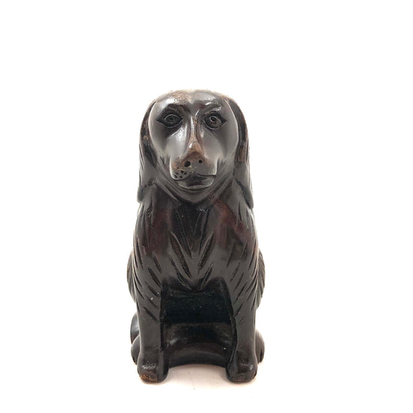 Old Carved Dog Doorstop with Wonderful Face