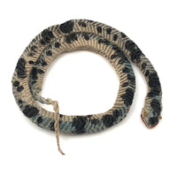Amazing Japanese Mingei Folded Paper Snake with Glass Bead Eyes