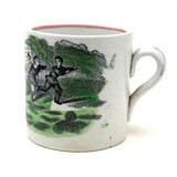 Warning! Resonant 19th Century English Transfer Decorated Child's Mug