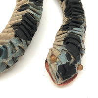 Amazing Japanese Mingei Folded Paper Snake with Glass Bead Eyes
