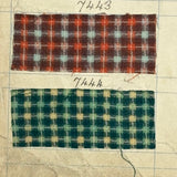 Another Most Beautiful 1929 Oversized, Double-Sided Gridded Page of Flannel Fabric Swatches (#5)