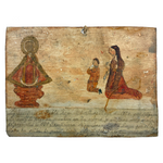 Pabla Rojas Thanks Our Lady of San Juan, Very Tender 1924 Ex Voto Retablo on Tin with Fantastic Surface