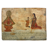 Pabla Rojas Thanks Our Lady of San Juan, Very Tender 1924 Ex Voto Retablo on Tin with Fantastic Surface