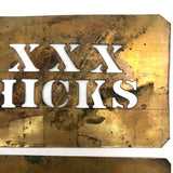 Chicks and Fowls XXXX, Antique Brass Stencils - A Pair