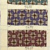 Another Most Beautiful 1929 Oversized, Double-Sided Gridded Page of Flannel Fabric Swatches (#5)