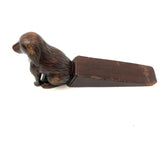 Old Carved Dog Doorstop with Wonderful Face