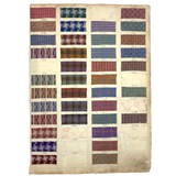 Another Most Beautiful 1929 Oversized, Double-Sided Gridded Page of Flannel Fabric Swatches (#5)
