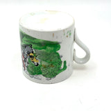 Warning! Resonant 19th Century English Transfer Decorated Child's Mug