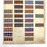 Another Most Beautiful 1929 Oversized, Double-Sided Gridded Page of Flannel Fabric Swatches (#5)