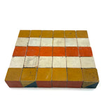 Special Set of 30 Old Color Cubes with Unusual Orange-Red and Black Sides